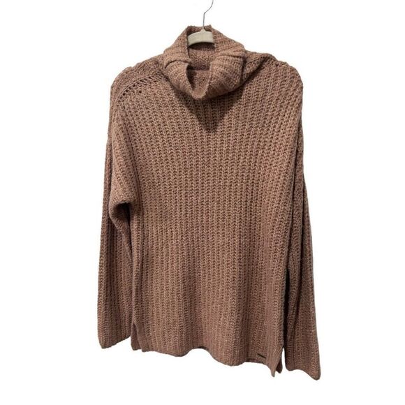 Abercrombie & Fitch Long Sleeve Turtle Neck Pullover Sweater Brown Size Medium - Picture 2 of 15